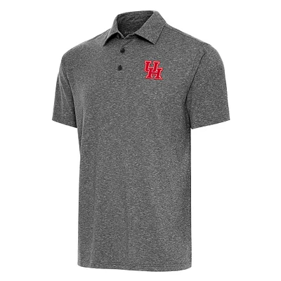 Men's Antigua Heather Black Houston Cougars Big & Tall Par 3 Polo