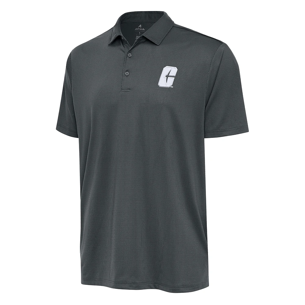 Men's Antigua Charcoal Charlotte 49ers Big & Tall Ellipse Polo