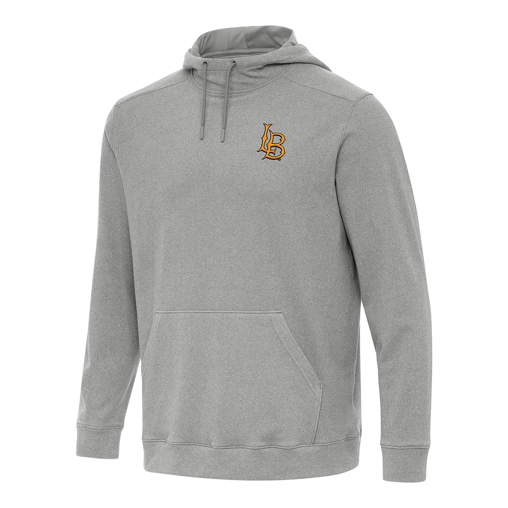 Men's Antigua Heather Gray Cal State Long Beach The Cloud Pullover Hoodie