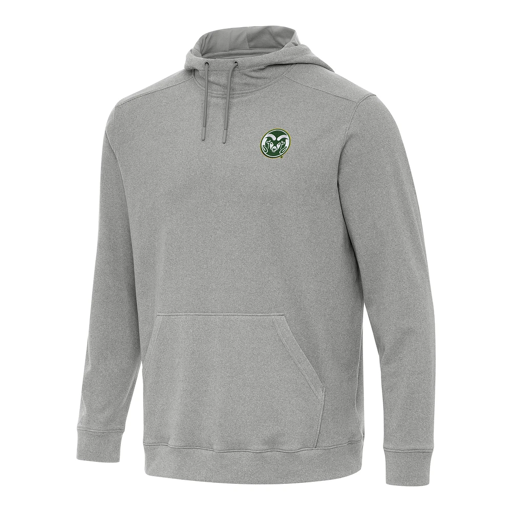 Men's Antigua Heather Gray Colorado State Rams Cloud Pullover Hoodie