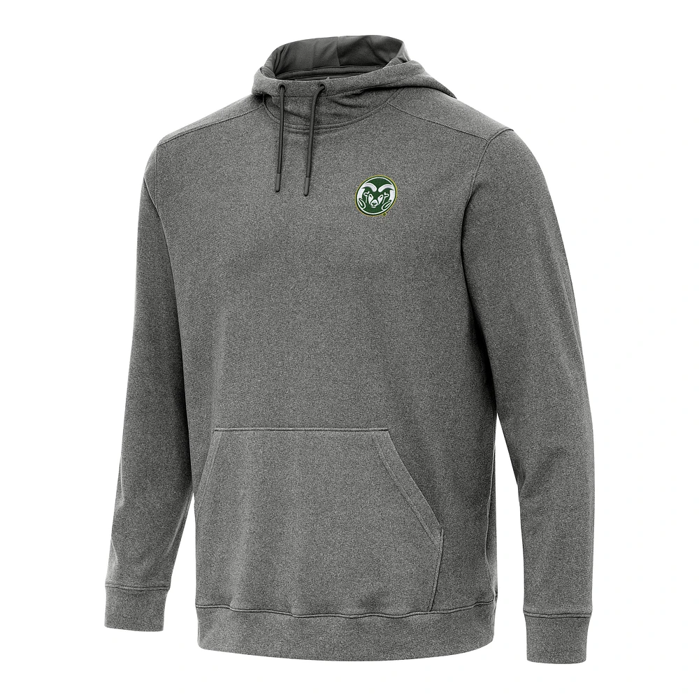 Men's Antigua Heather Charcoal Colorado State Rams Cloud Pullover Hoodie