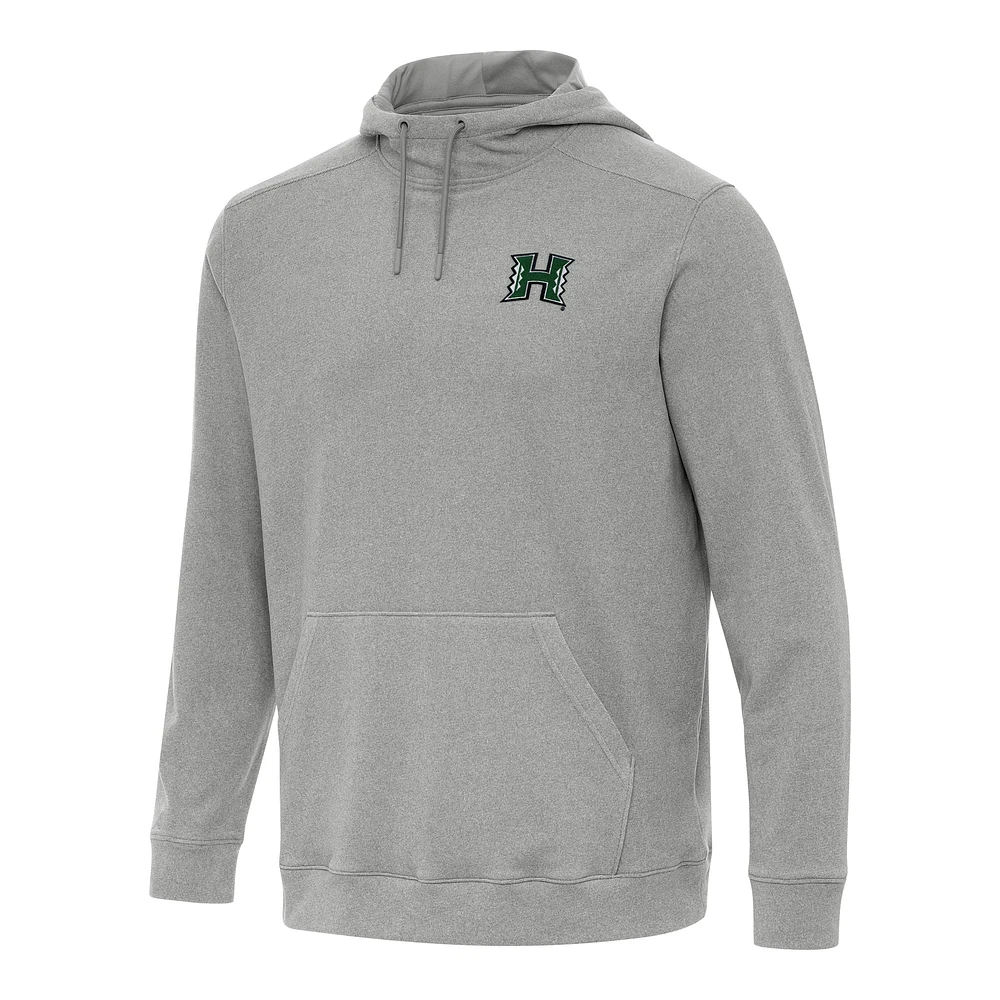 Men's Antigua Heather Gray Hawaii Rainbow Warriors Cloud Pullover Hoodie