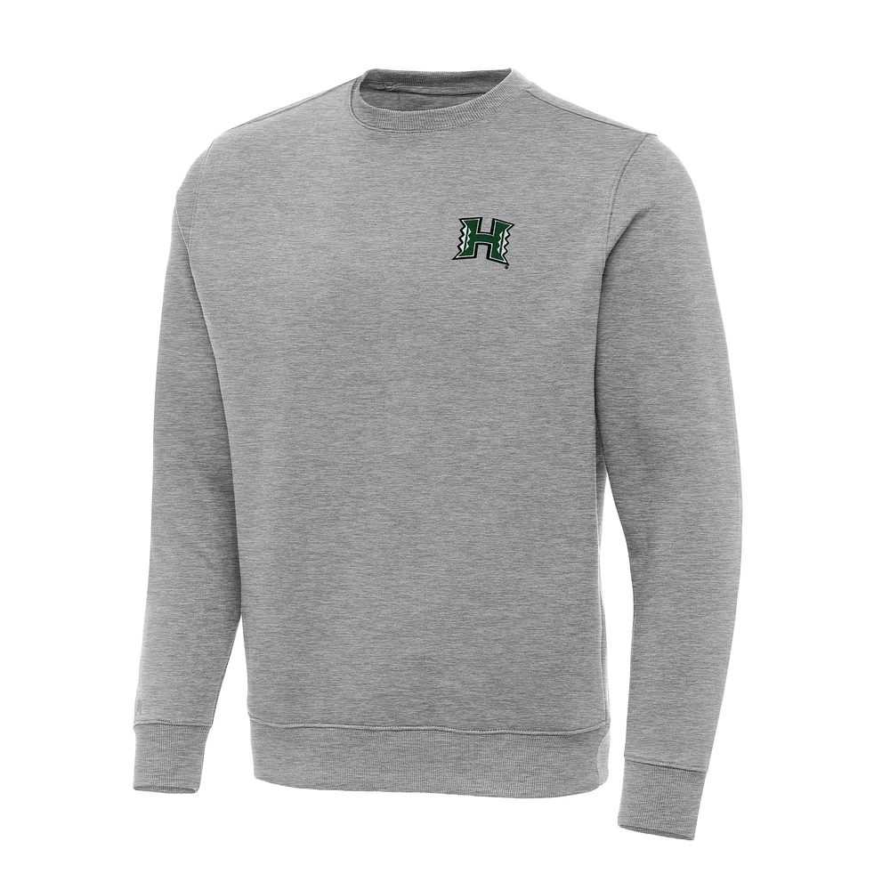 Men's Antigua Heather Gray Hawaii Rainbow Warriors Big & Tall Victory Pullover Sweatshirt