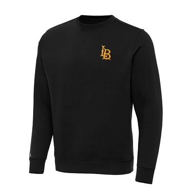 Men's Antigua Black Cal State Long Beach The Big & Tall Victory Pullover Sweatshirt