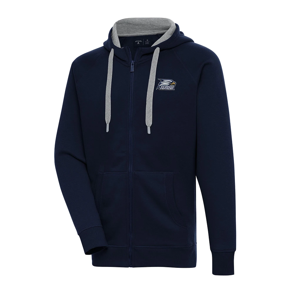 Men's Antigua Navy Georgia Southern Eagles Big & Tall Victory Full-Zip Hoodie Jacket