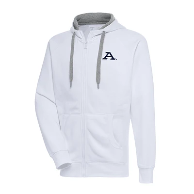Men's Antigua White Akron Zips Big & Tall Victory Full-Zip Hoodie Jacket
