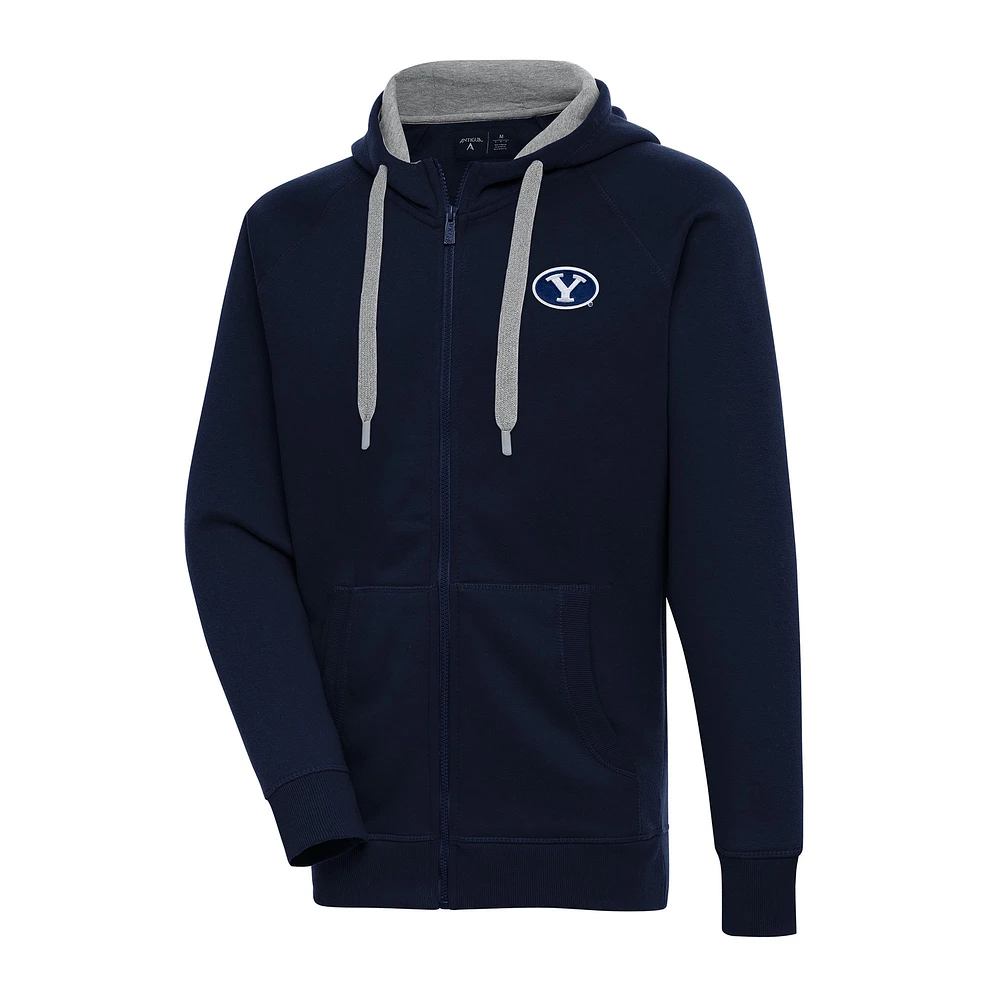 Men's Antigua Navy BYU Cougars Big & Tall Victory Full-Zip Hoodie Jacket