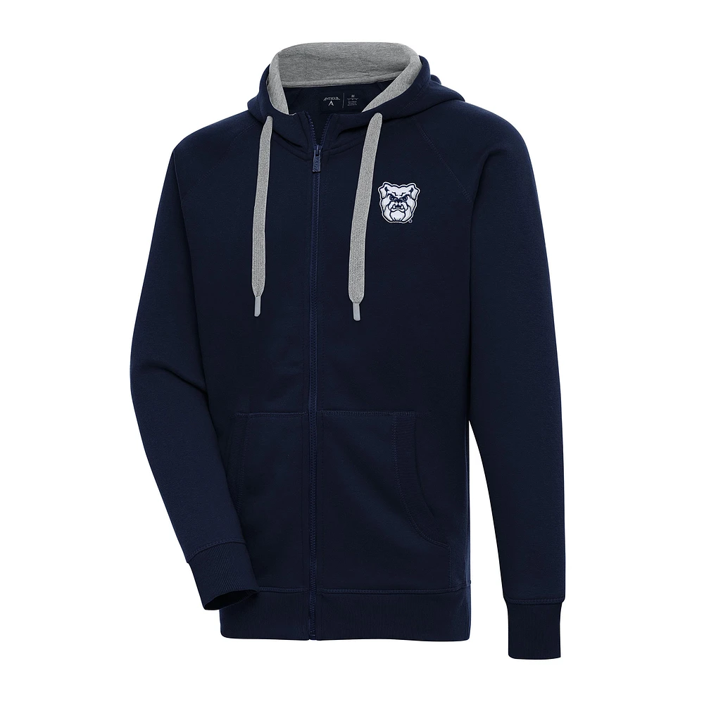 Men's Antigua Navy Butler Bulldogs Big & Tall Victory Full-Zip Hoodie Jacket