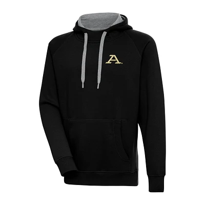 Men's Antigua Black Akron Zips Big & Tall Victory Raglan Pullover Hoodie