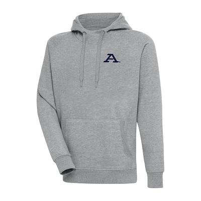 Men's Antigua Heather Gray Akron Zips Big & Tall Victory Raglan Pullover Hoodie