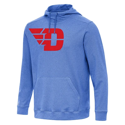 Men's Antigua Heather Royal Dayton Flyers Cloud Pullover Hoodie