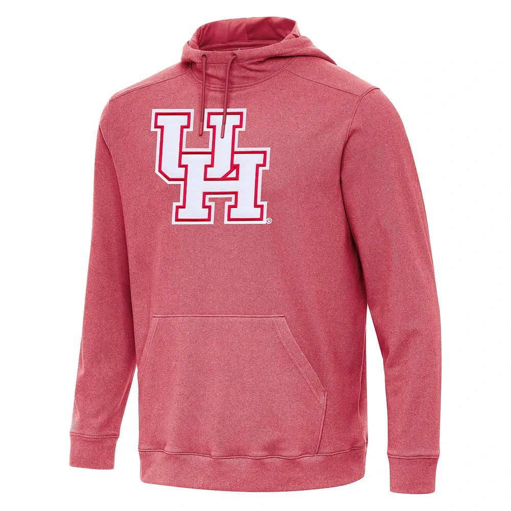 Men's Antigua Heather Red Houston Cougars Cloud Pullover Hoodie