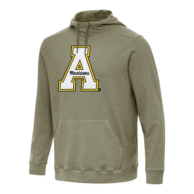 Men's Antigua Heather Olive Appalachian State Mountaineers Cloud Pullover Hoodie