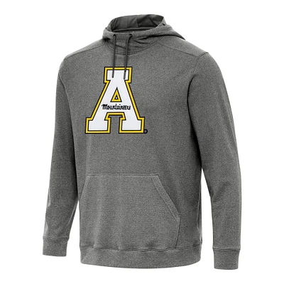 Men's Antigua Heather Charcoal Appalachian State Mountaineers Cloud Pullover Hoodie