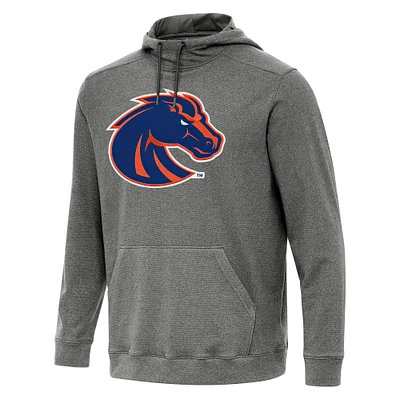 Men's Antigua Heather Charcoal Boise State Broncos Cloud Pullover Hoodie