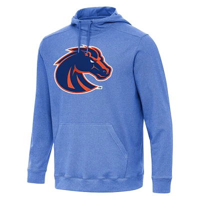Men's Antigua Heather Royal Boise State Broncos Cloud Pullover Hoodie