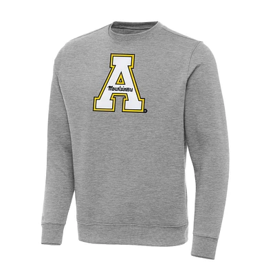 Men's Antigua Heather Gray Appalachian State Mountaineers Big & Tall Victory Pullover Sweatshirt
