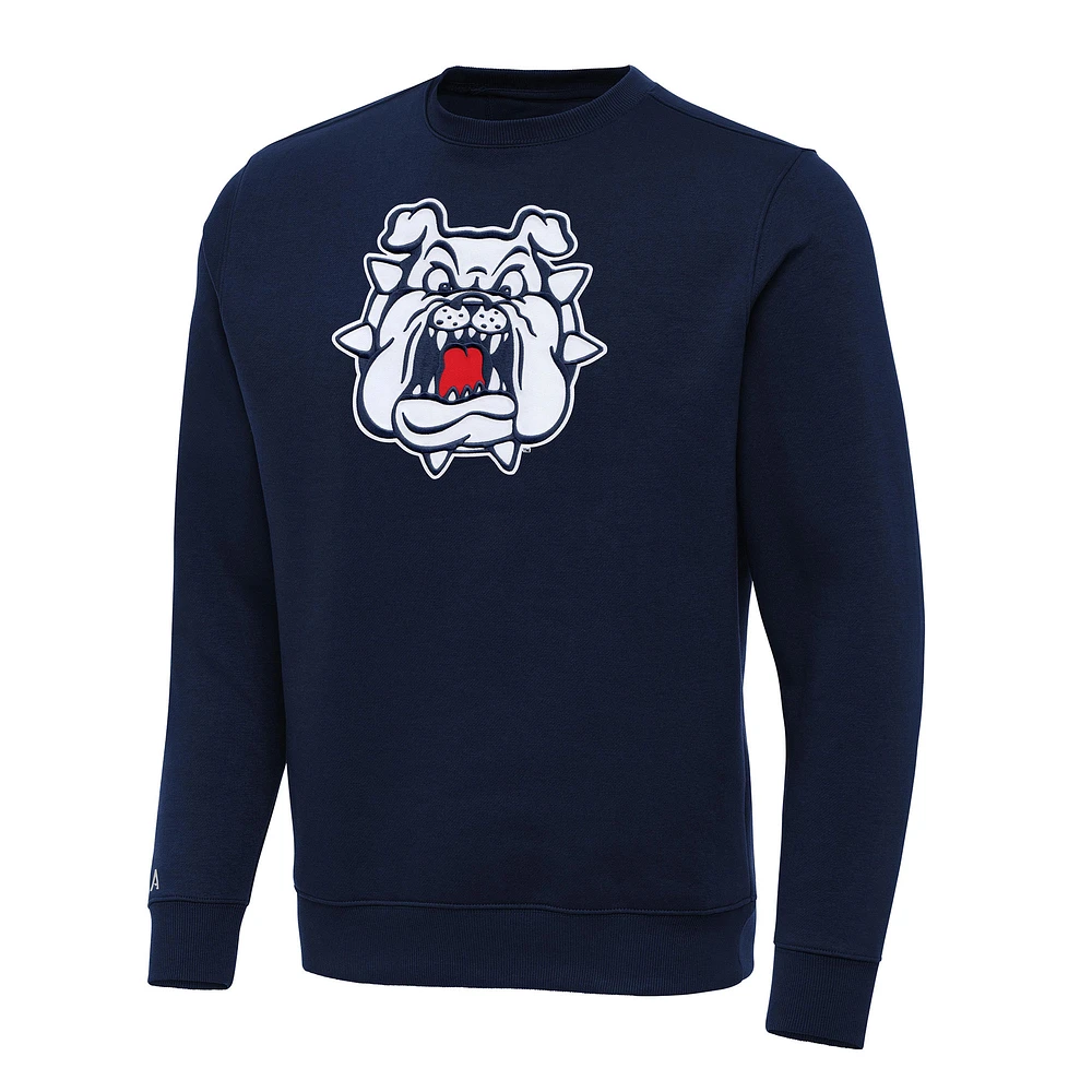 Men's Antigua Navy Fresno State Bulldogs Big & Tall Victory Pullover Sweatshirt