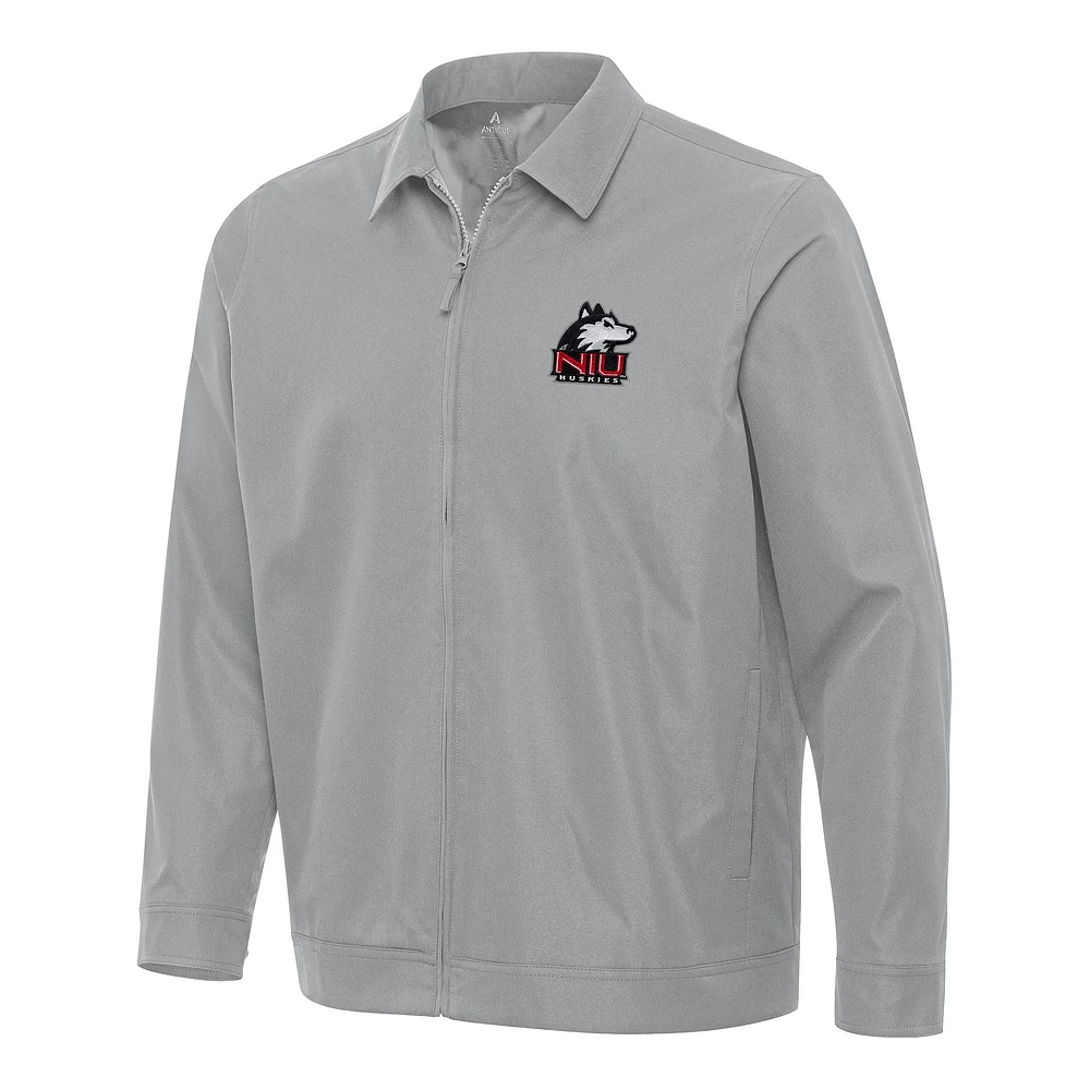 Men's Antigua Gray Northern Illinois Huskies Pivot Full-Zip Jacket