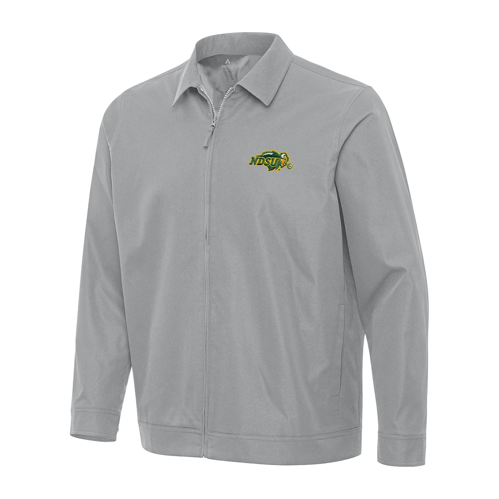 Men's Antigua Gray NDSU Bison Pivot Full-Zip Jacket