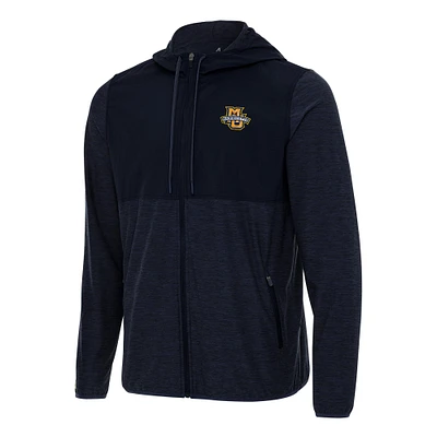 Men's Antigua Navy Marquette Golden Eagles Sway Full-Zip Hoodie Jacket