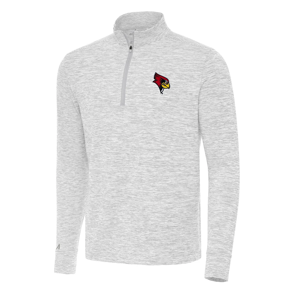 Men's Antigua Gray Illinois State Redbirds Cause Quarter-Zip Top