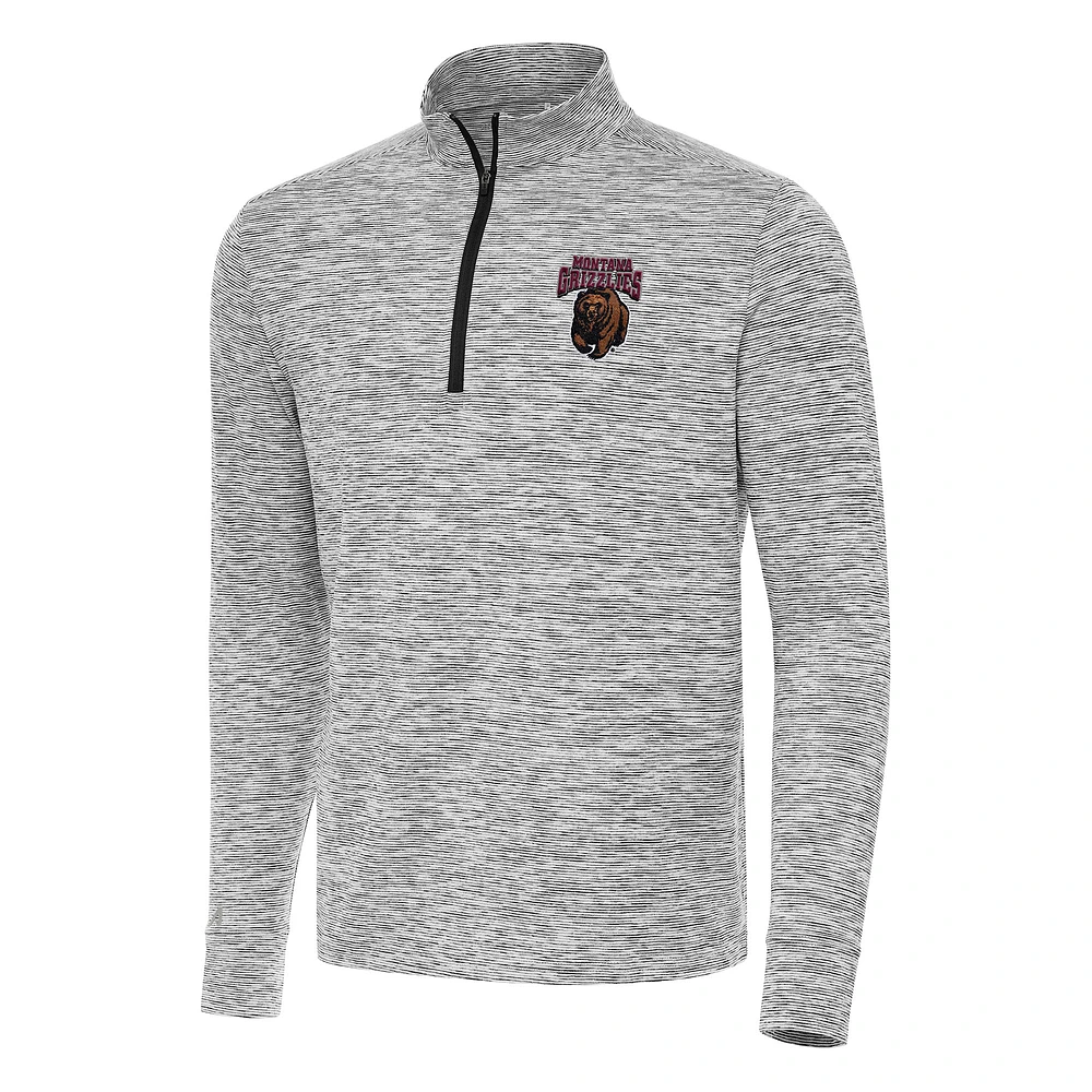 Men's Antigua Black Montana Grizzlies Cause Quarter-Zip Top