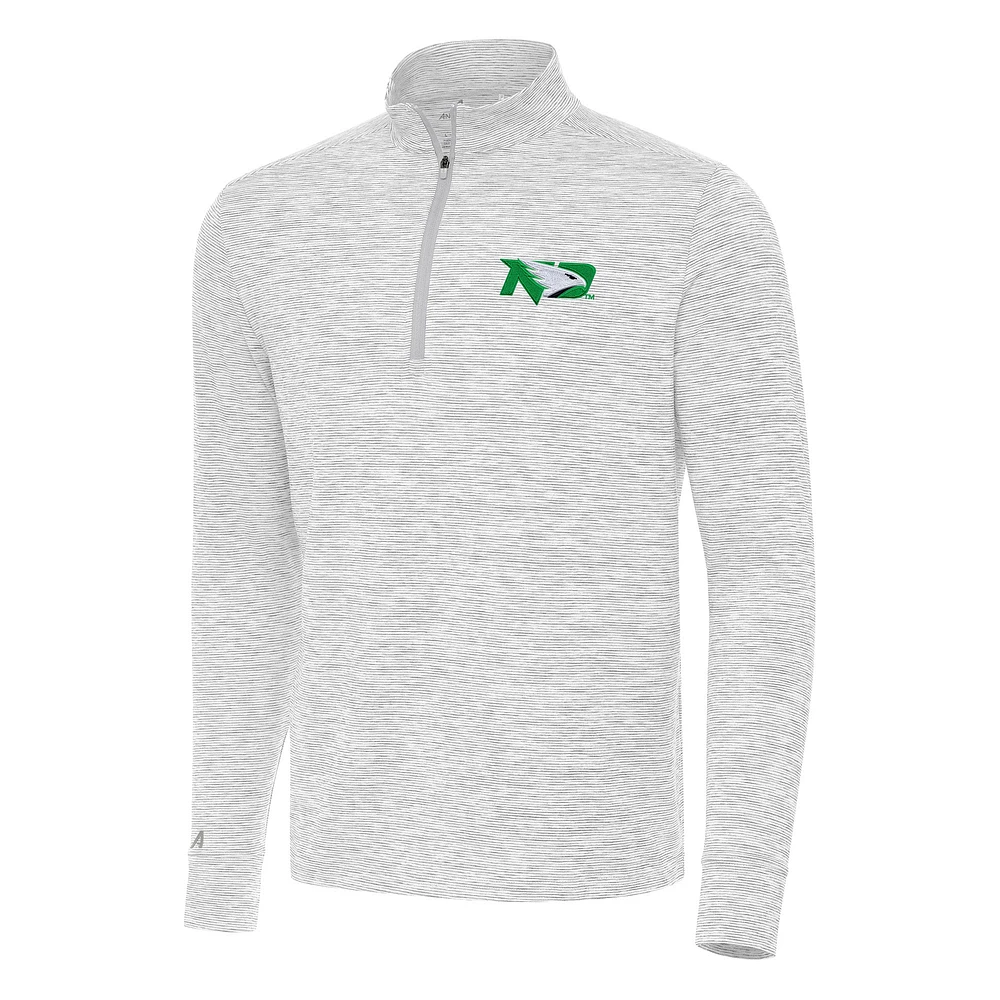 Men's Antigua Gray North Dakota Cause Quarter-Zip Top