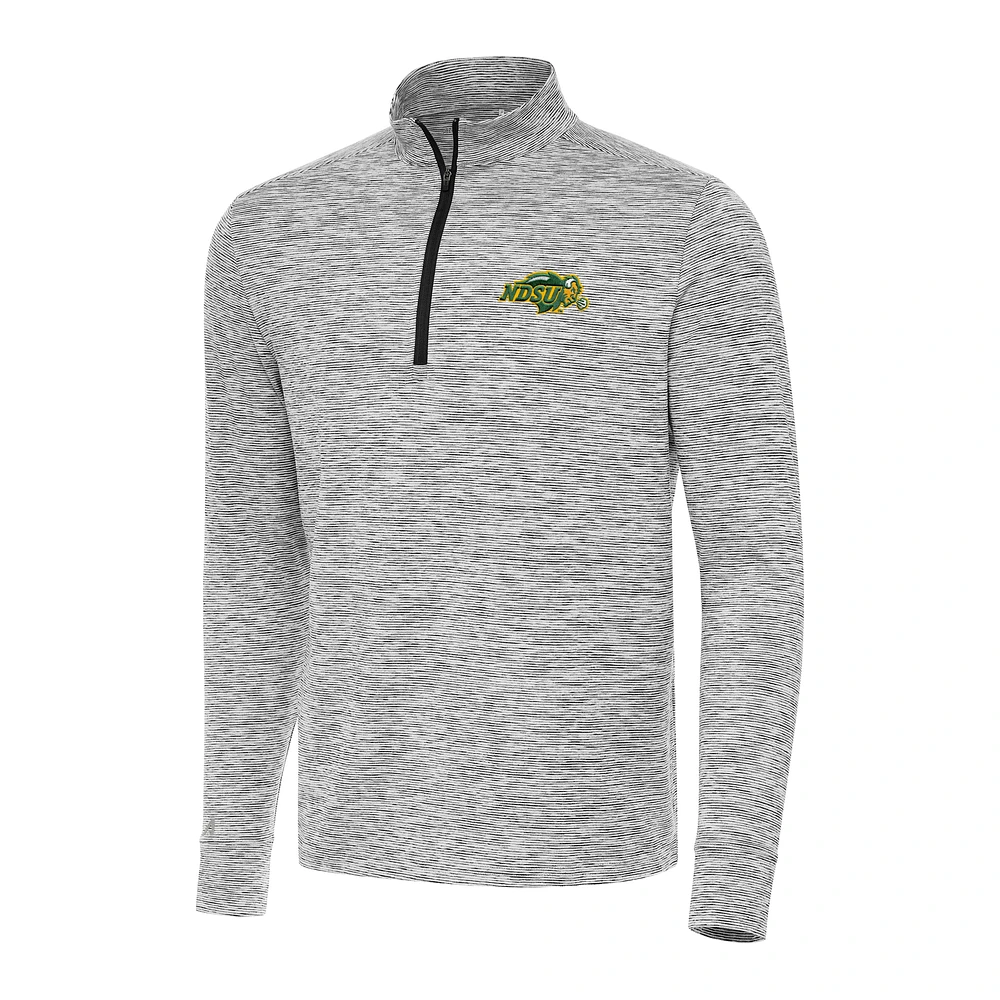 Men's Antigua Black NDSU Bison Cause Quarter-Zip Top