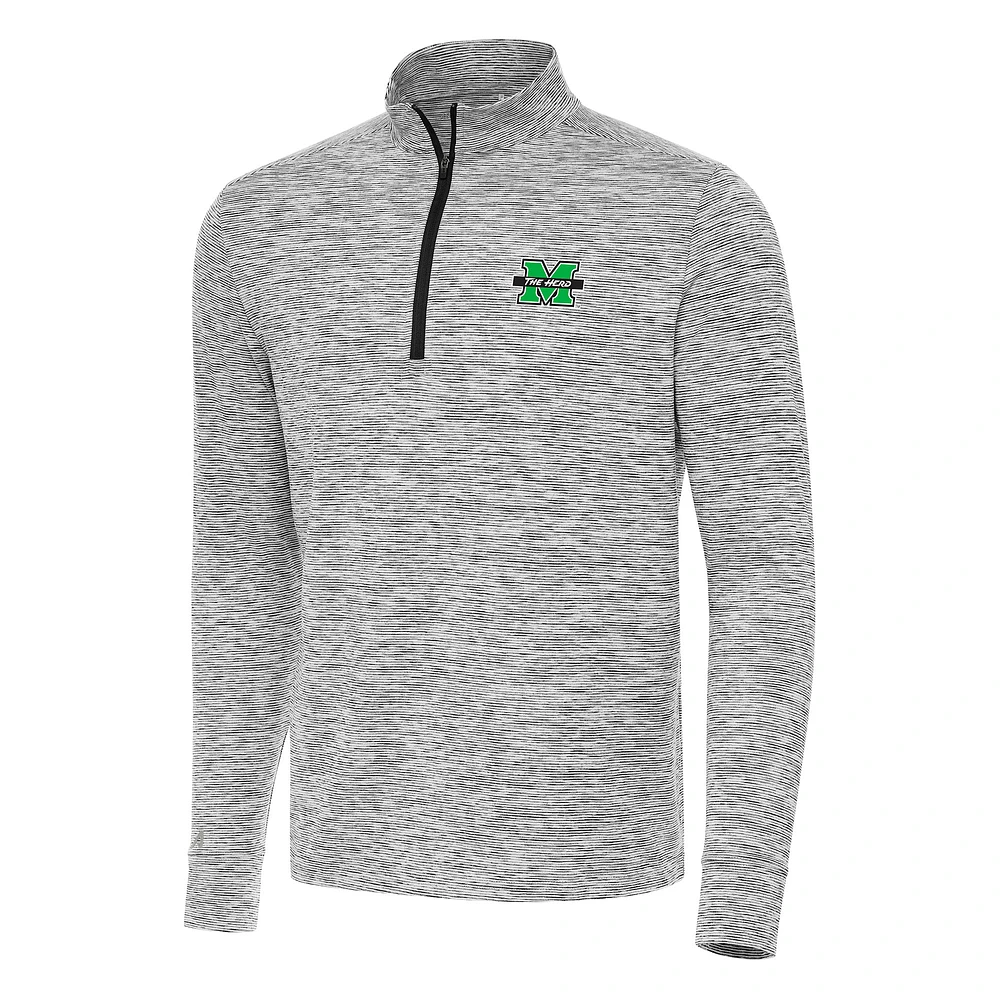 Men's Antigua Black Marshall Thundering Herd Cause Quarter-Zip Top
