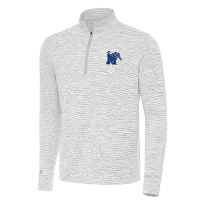 Men's Antigua Gray Memphis Tigers Cause Quarter-Zip Top