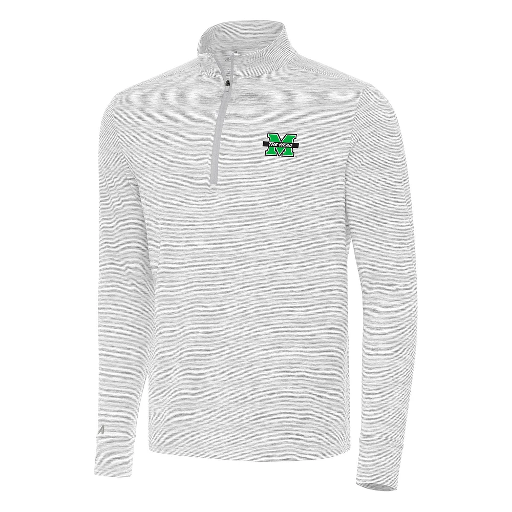 Men's Antigua Gray Marshall Thundering Herd Cause Quarter-Zip Top