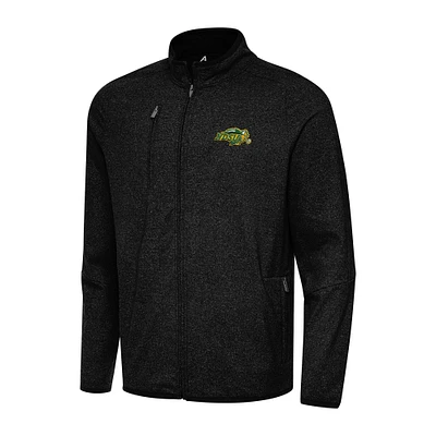 Men's Antigua Heather Black NDSU Bison Hold-Up Tri-Blend Full-Zip Jacket