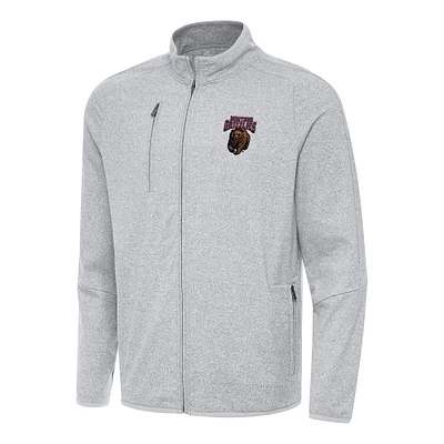 Men's Antigua Heather Gray Montana Grizzlies Hold-Up Full-Zip Tri-Blend Jacket