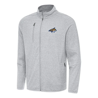 Men's Antigua Heather Gray Montana State Bobcats Hold-Up Full-Zip Tri-Blend Jacket