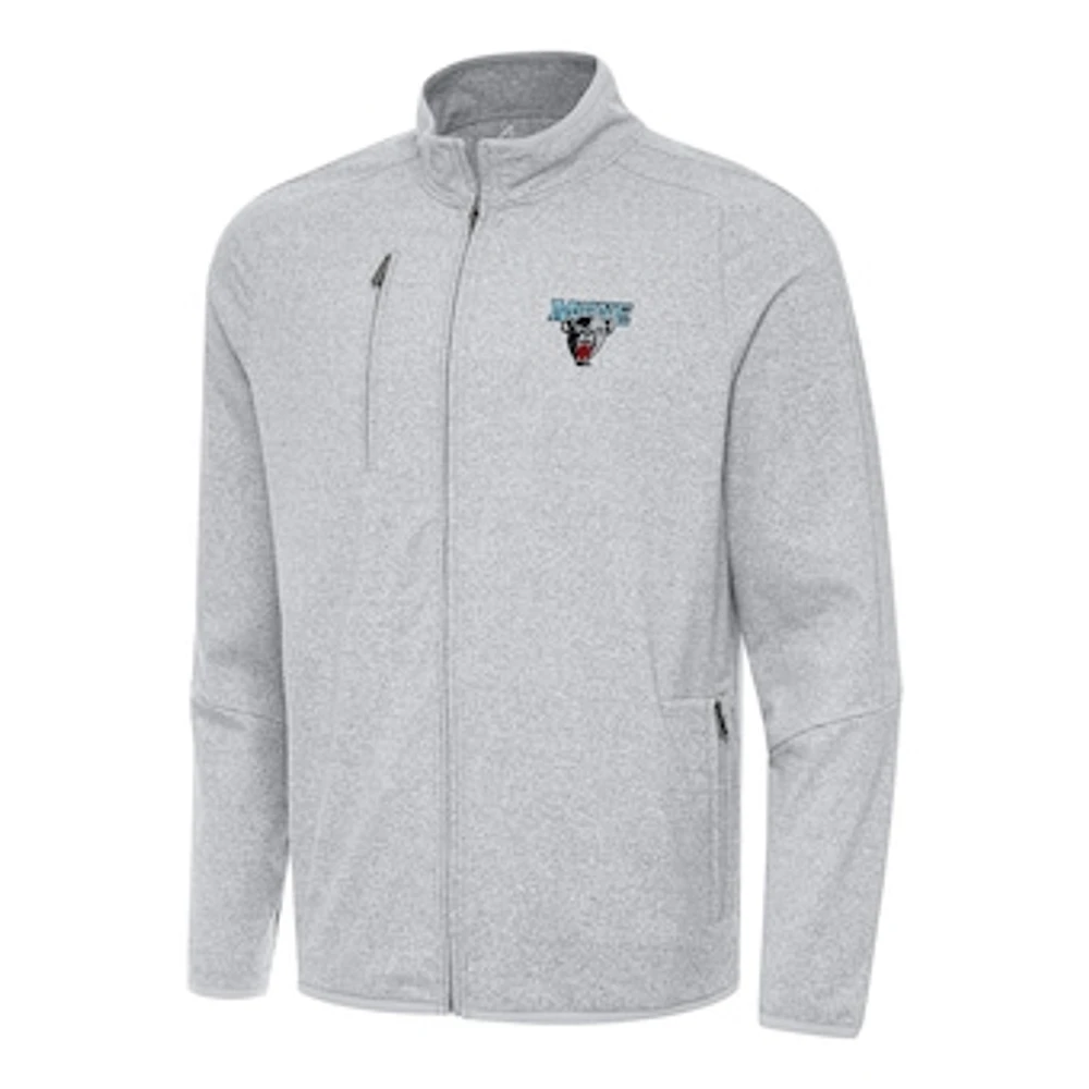 Men's Antigua Heather Gray Maine Black Bears Hold-Up Full-Zip Tri-Blend Jacket