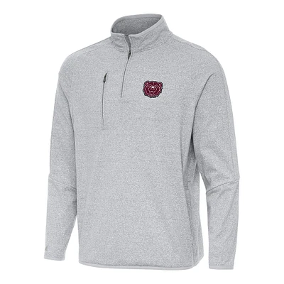 Men's Antigua Heather Gray Missouri State University Bears Certain Quarter-Zip Tri-Blend Sweatshirt