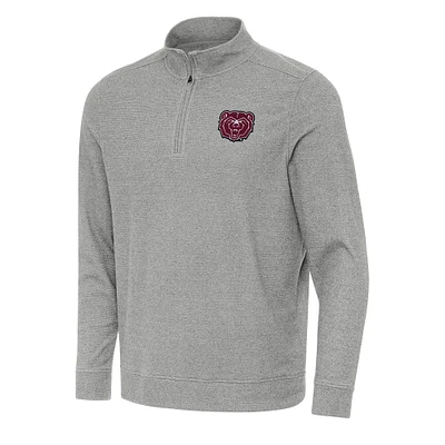 Men's Antigua Heather Gray Missouri State University Bears Subtle Quarter-Zip Sweatshirt