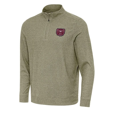 Men's Antigua Olive Missouri State University Bears Subtle Quarter-Zip Sweatshirt