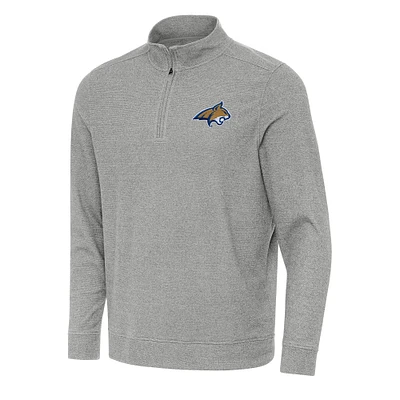 Men's Antigua Heather Gray Montana State Bobcats Subtle Quarter-Zip Sweatshirt