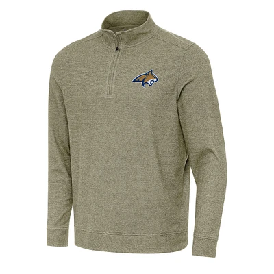 Men's Antigua Olive Montana State Bobcats Subtle Quarter-Zip Sweatshirt