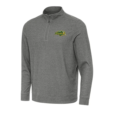 Men's Antigua Heather Charcoal NDSU Bison Subtle Quarter-Zip Sweatshirt