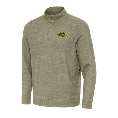 Men's Antigua Olive NDSU Bison Subtle Quarter-Zip Sweatshirt