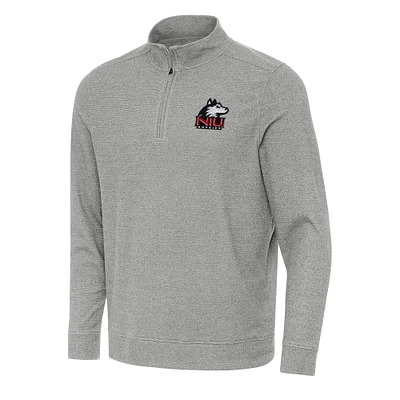 Men's Antigua Heather Northern Illinois Huskies Subtle Quarter-Zip Sweatshirt