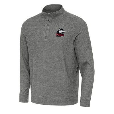 Men's Antigua Heather Charcoal Northern Illinois Huskies Subtle Quarter-Zip Sweatshirt