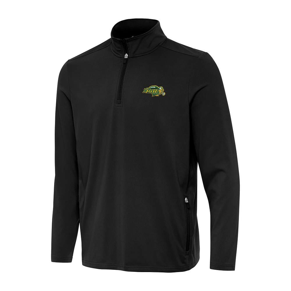 Men's Antigua Black NDSU Bison Perilous Quarter-Zip Sweatshirt