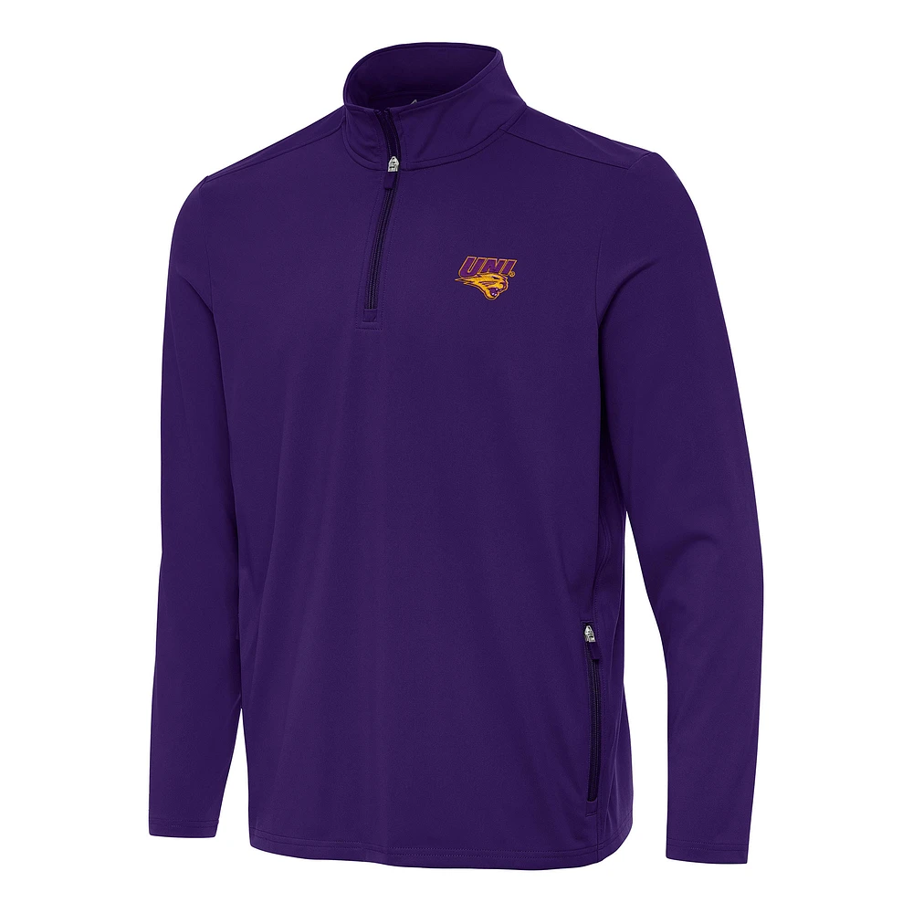 Men's Antigua Northern Iowa Panthers Perilous Quarter-Zip Sweatshirt