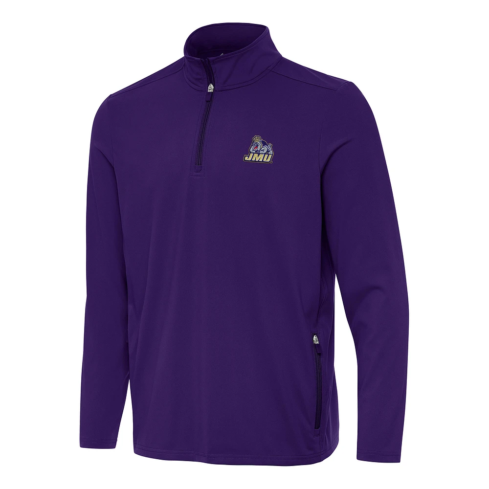 Men's Antigua James Madison Dukes Perilous Quarter-Zip Sweatshirt