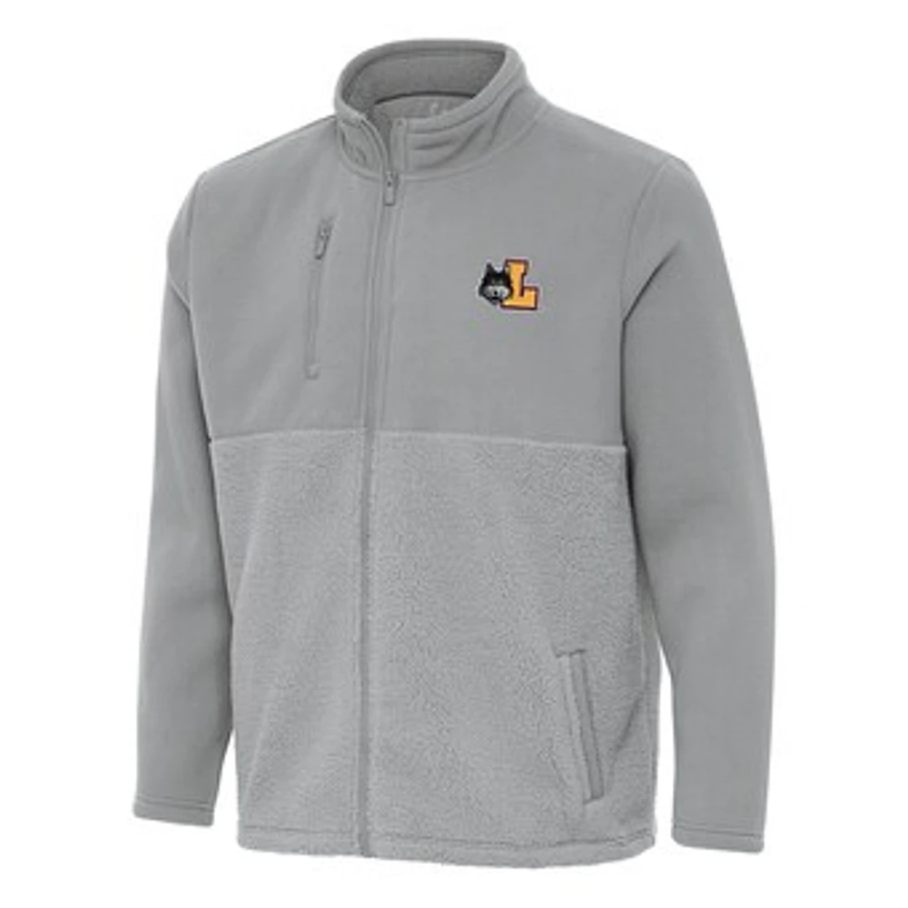 Men's Antigua Gray Loyola Chicago Ramblers Daily Fused Full-Zip Jacket
