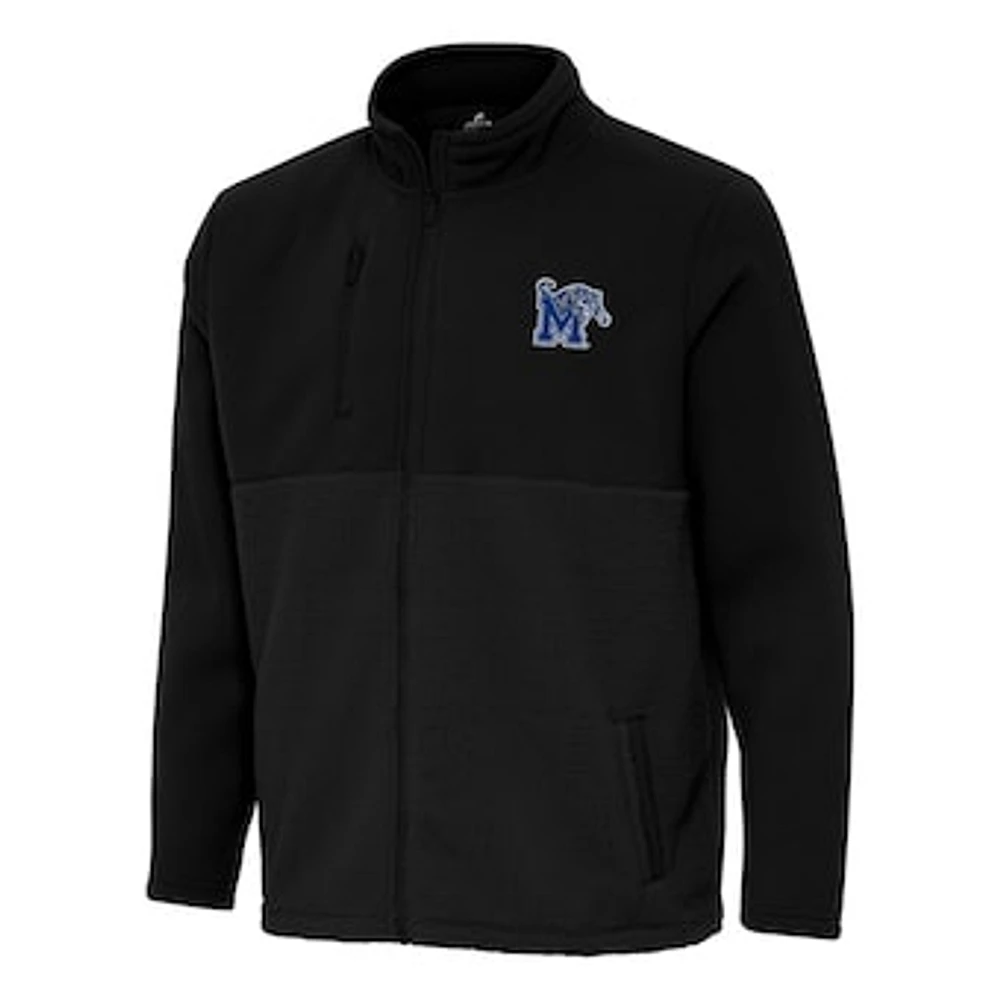 Men's Antigua Black Memphis Tigers Daily Fused Full-Zip Jacket